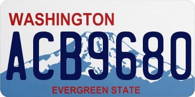WA license plate ACB9680