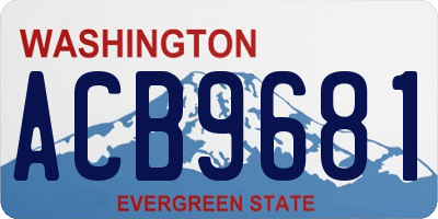 WA license plate ACB9681