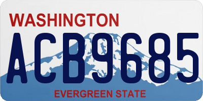 WA license plate ACB9685