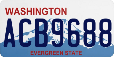 WA license plate ACB9688