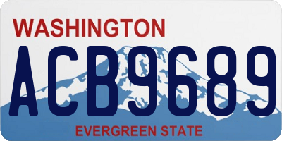 WA license plate ACB9689