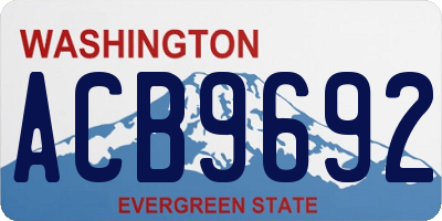 WA license plate ACB9692