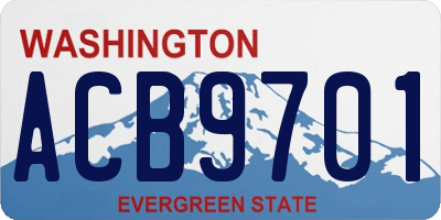 WA license plate ACB9701