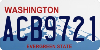 WA license plate ACB9721