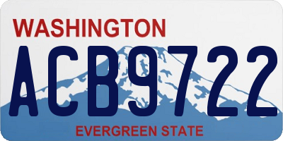 WA license plate ACB9722