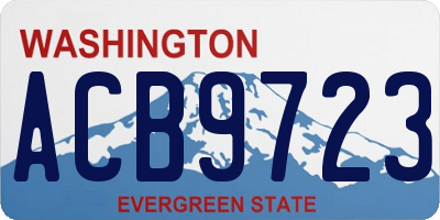 WA license plate ACB9723