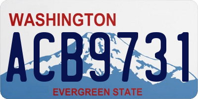 WA license plate ACB9731