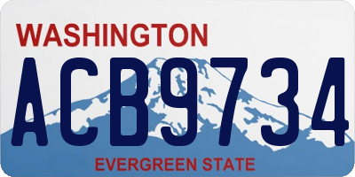 WA license plate ACB9734