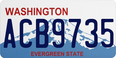 WA license plate ACB9735