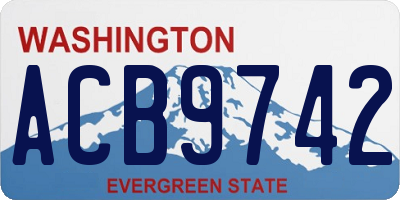 WA license plate ACB9742