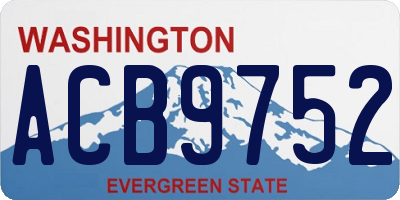WA license plate ACB9752