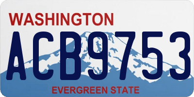 WA license plate ACB9753