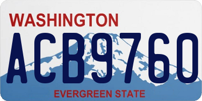 WA license plate ACB9760