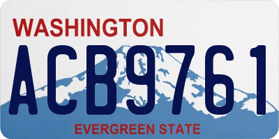 WA license plate ACB9761