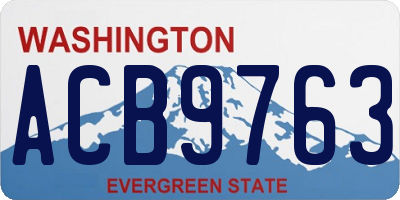 WA license plate ACB9763