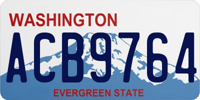 WA license plate ACB9764