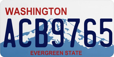 WA license plate ACB9765