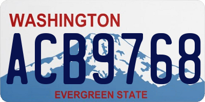 WA license plate ACB9768