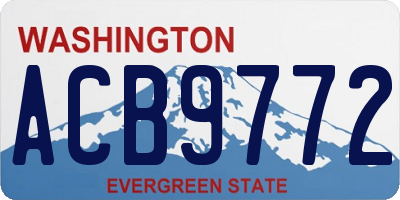 WA license plate ACB9772