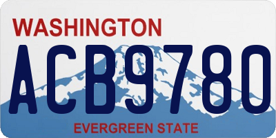 WA license plate ACB9780