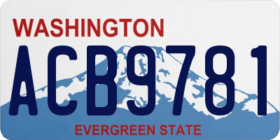 WA license plate ACB9781