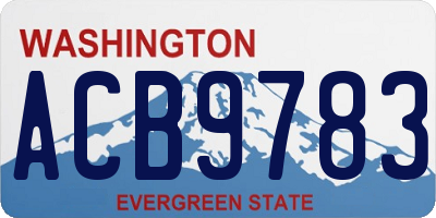 WA license plate ACB9783