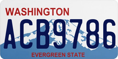 WA license plate ACB9786