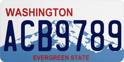 WA license plate ACB9789