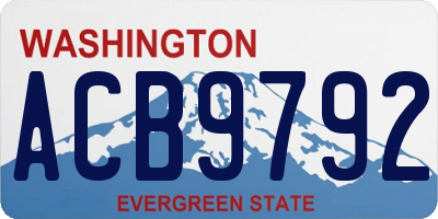 WA license plate ACB9792