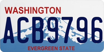 WA license plate ACB9796