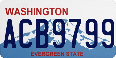 WA license plate ACB9799