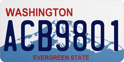 WA license plate ACB9801