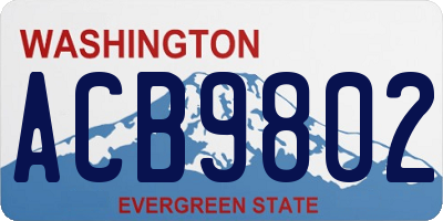 WA license plate ACB9802