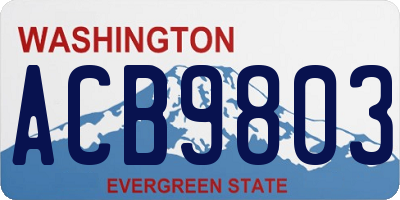WA license plate ACB9803