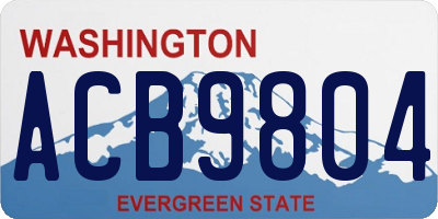 WA license plate ACB9804
