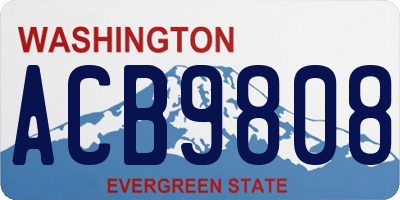 WA license plate ACB9808