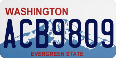 WA license plate ACB9809
