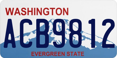 WA license plate ACB9812