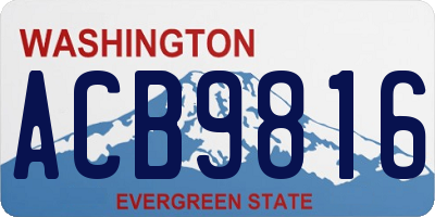 WA license plate ACB9816