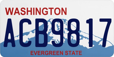 WA license plate ACB9817