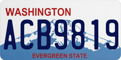 WA license plate ACB9819