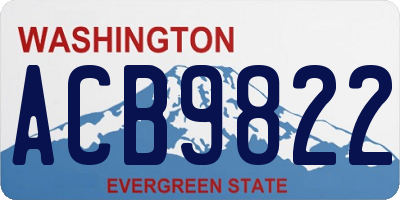 WA license plate ACB9822