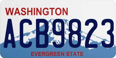 WA license plate ACB9823