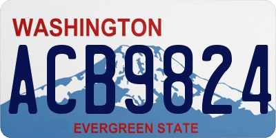 WA license plate ACB9824