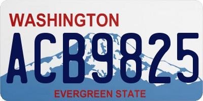 WA license plate ACB9825