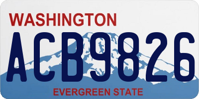 WA license plate ACB9826