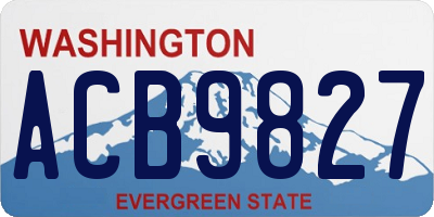 WA license plate ACB9827