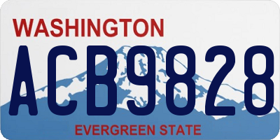 WA license plate ACB9828