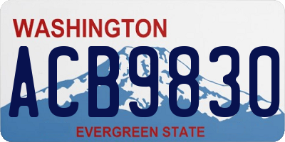 WA license plate ACB9830