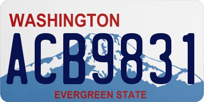 WA license plate ACB9831